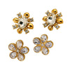 Wholesale Zircon Flower Stainless Steel 18K Gold Plated Earrings For Women