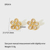 Wholesale Zircon Flower Stainless Steel 18K Gold Plated Earrings For Women