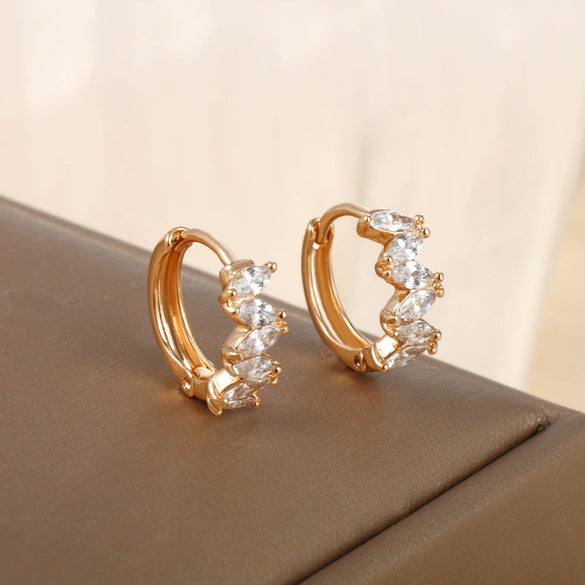 Wholesale Zircon Geometric Round Earrings For Women With Electroplating