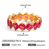 Wholesale Zircon Geometric Stainless Steel Electroplated Ring Women's Jewelry