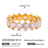 Wholesale Zircon Geometric Stainless Steel Electroplated Ring Women's Jewelry