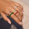 Wholesale Zircon Geometric Stainless Steel Electroplated Ring Women's Jewelry