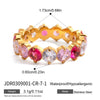 Wholesale Zircon Geometric Stainless Steel Electroplated Ring Women's Jewelry