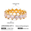 Wholesale Zircon Geometric Stainless Steel Electroplated Ring Women's Jewelry