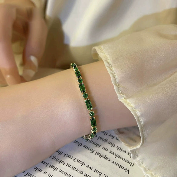 Wholesale Zircon Geometric Style Simple Buckle Bracelet With Real Gold Electroplated And Diamond Design For Women