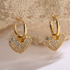 Wholesale Zircon Heart Earrings For Women Copper Geometric Simple Elegant