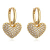 Wholesale Zircon Heart Earrings For Women Copper Geometric Simple Elegant