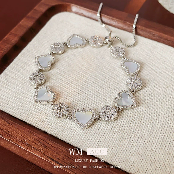 Wholesale Zircon Heart Fashion Electroplated Women's Bracelet