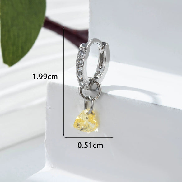 Wholesale Zircon Heartshaped Inlaid Pendant Earrings For Women Sweet Style