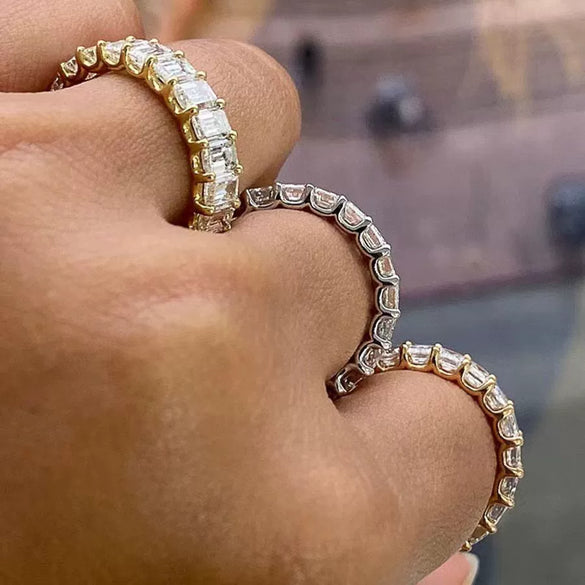 Wholesale Zircon Inlaid Copper Ring With Geometric Style For Female High Luxury And Nonfading