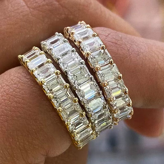 Wholesale Zircon Inlaid Copper Ring With Geometric Style For Female High Luxury And Nonfading