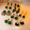 Wholesale Zircon Inlaid Geometric Silver Needle Round Bead Earrings For Women Gold Electroplated French Elegant Light Luxury Style