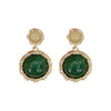 Wholesale Zircon Inlaid Geometric Silver Needle Round Bead Earrings For Women Gold Electroplated French Elegant Light Luxury Style