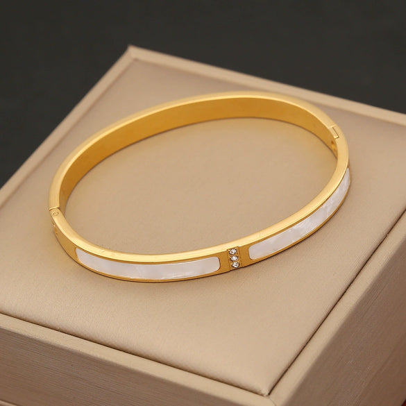 Wholesale Zircon Inlaid Stainless Steel Jewelry Bracelet