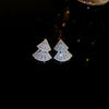 Wholesale Zircon Inlaid Triangle Fan Shaped Light Luxury Earrings For Women