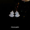 Wholesale Zircon Inlaid Triangle Fan Shaped Light Luxury Earrings For Women