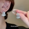 Wholesale Zircon Inlaid Triangle Fan Shaped Light Luxury Earrings For Women