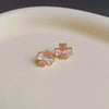 Wholesale Zircon Inlaid Triangle Fan Shaped Light Luxury Earrings For Women