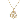 Wholesale Zircon Jewelry Copper Golden Horn Arrow Pendant Irregular Geometric Necklace Unisex Electroplated
