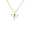 Wholesale Zircon Jewelry Copper Golden Horn Arrow Pendant Irregular Geometric Necklace Unisex Electroplated