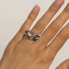 Wholesale Zircon Jewelry Stainless Steel Ring With Geometric Pattern Electroplated For Women
