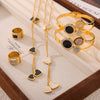 Wholesale Zircon Jewelry 316L Stainless Steel Goldplated With Love Bell Drops Pattern