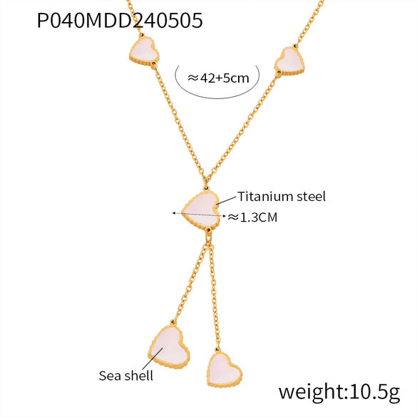 Wholesale Zircon Jewelry 316L Stainless Steel Goldplated With Love Bell Drops Pattern