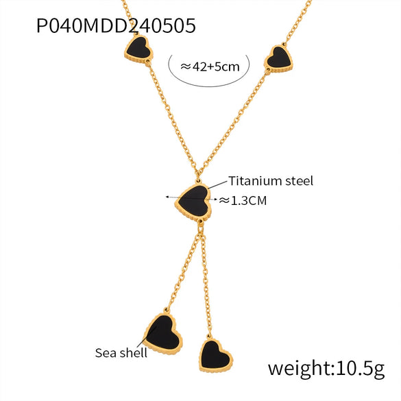 Wholesale Zircon Jewelry 316L Stainless Steel Goldplated With Love Bell Drops Pattern