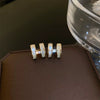 Wholesale Zircon Letter Earrings With Real Gold Electroplating Light Luxury Style