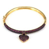 Wholesale Zircon Love Heart Geometric Adjustable Opening Bracelet With Micro Inlaid Full Diamond And Electroplating Treatment