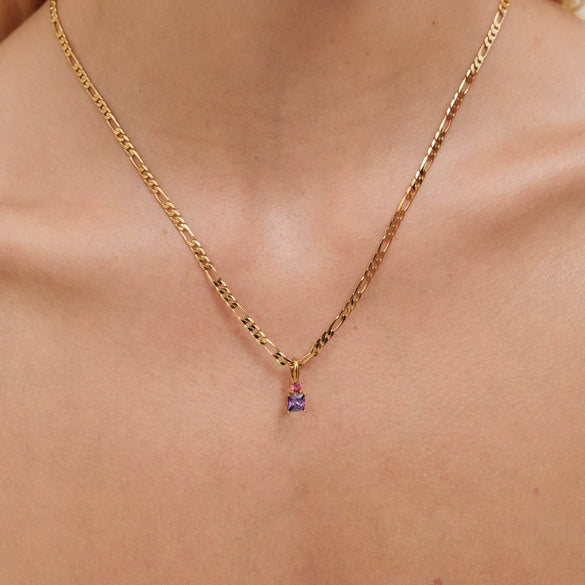 Wholesale Zircon Necklace Copper Titanium Steel Geometric Light Luxury Style Furnace Vacuum Plating Electroplating For Women