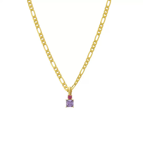 Wholesale Zircon Necklace Copper Titanium Steel Geometric Light Luxury Style Furnace Vacuum Plating Electroplating For Women