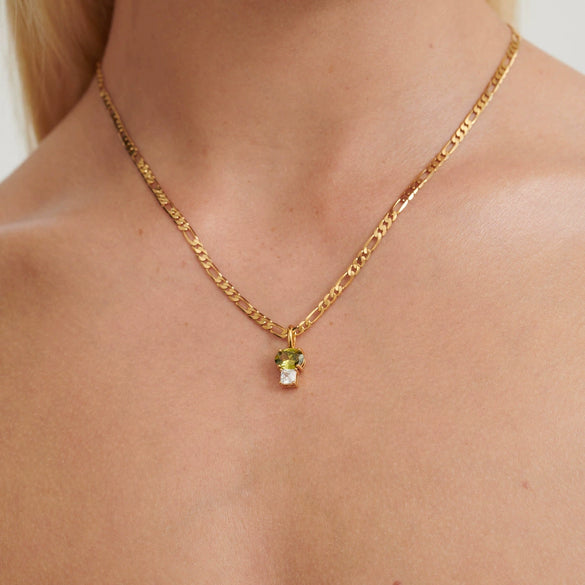 Wholesale Zircon Necklace Copper Titanium Steel Geometric Light Luxury Style Furnace Vacuum Plating Electroplating For Women