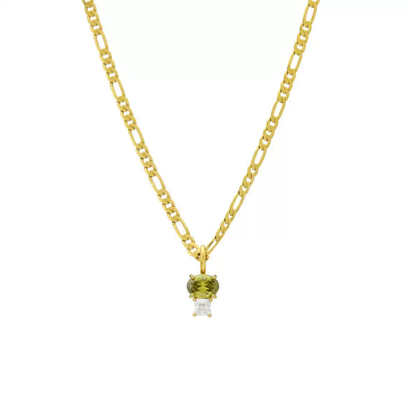 Wholesale Zircon Necklace Copper Titanium Steel Geometric Light Luxury Style Furnace Vacuum Plating Electroplating For Women