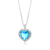 Wholesale Zircon Necklace Environmental Protection Copper Love Shape Small Fresh Style