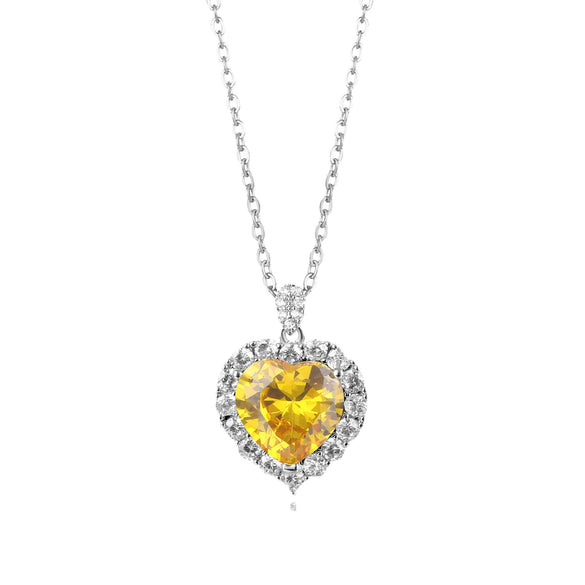 Wholesale Zircon Necklace Environmental Protection Copper Love Shape Small Fresh Style