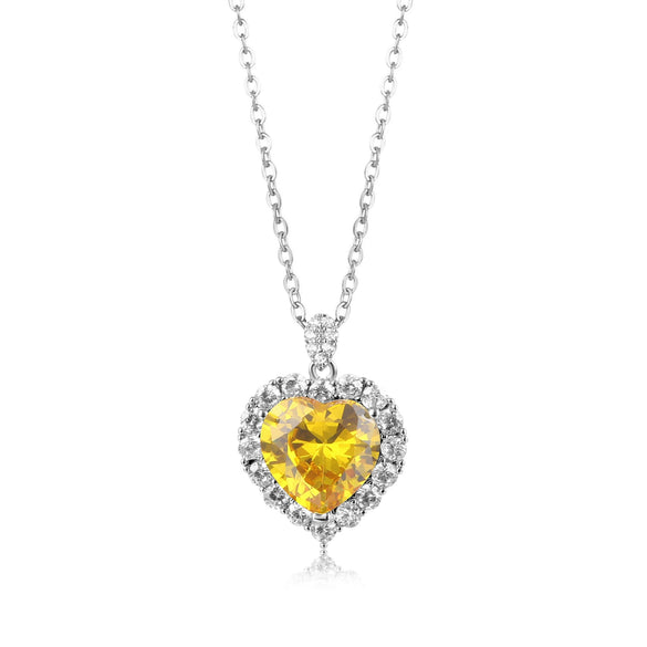 Wholesale Zircon Necklace Environmental Protection Copper Love Shape Small Fresh Style