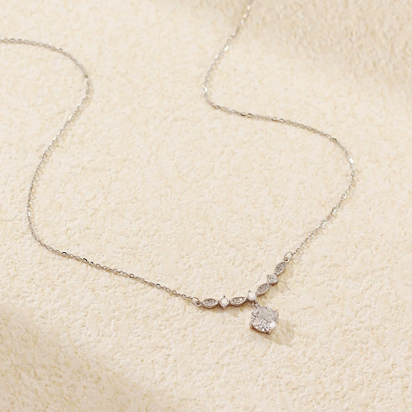 Wholesale Zircon Necklace 925 Silver Wave Styling Oshaped Chain Electroplated For Women