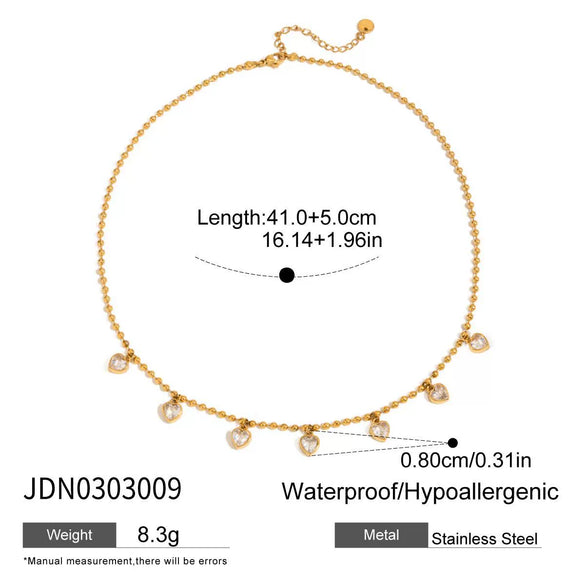 Wholesale Zircon Necklace Titanium Steel 18K Gold Plated Electroplated Geometric Design Luxury Women's Jewelry
