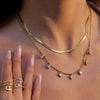 Wholesale Zircon Necklace Titanium Steel 18K Gold Plated Electroplated Geometric Design Luxury Women's Jewelry