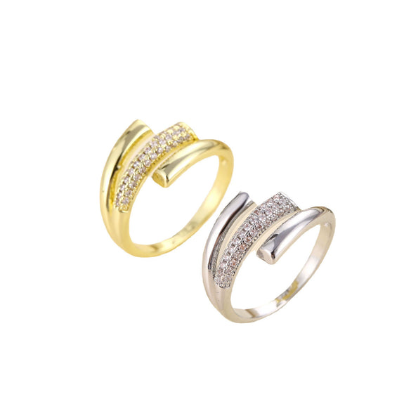 Wholesale Zircon Open Ring Geometric Style For Women And Unisex