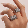 Wholesale Zircon Ring 316L Stainless Steel 18K Gold Geometric Microinlaid For Women Electroplating