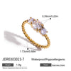 Wholesale Zircon Ring Titanium Steel Geometric Shape Electroplated Jewelry For Women