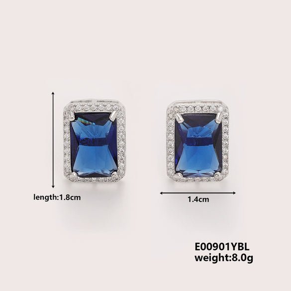 Wholesale Zircon Square Earrings Fashion Diamond Design For Women