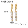 Wholesale Zircon Tassel Earrings Stainless Steel Geometric Electroplated Fashionable Highend Women's