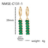 Wholesale Zircon Tassel Earrings Stainless Steel Geometric Electroplated Fashionable Highend Women's
