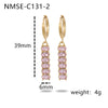 Wholesale Zircon Tassel Earrings Stainless Steel Geometric Electroplated Fashionable Highend Women's