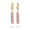 Wholesale Zircon Tassel Earrings Stainless Steel Geometric Electroplated Fashionable Highend Women's