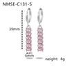 Wholesale Zircon Tassel Earrings Stainless Steel Geometric Electroplated Fashionable Highend Women's