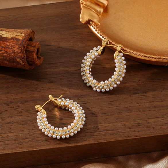 Wholesale Zircon Titanium Steel Electroplated Stainless Steel Earrings For Women